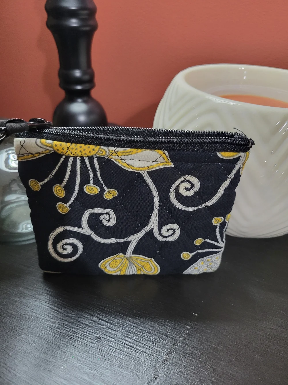 Vera Bradley Yellow Bird cosmetic, Wristlet, and Brush and pencil case trio